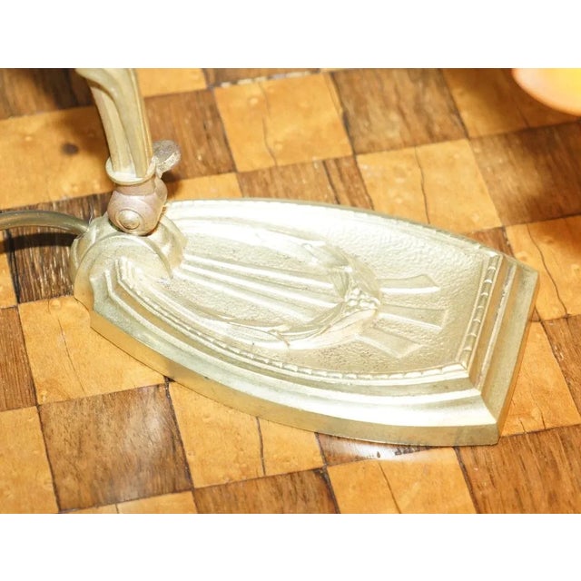 Stunning Charles Schneider circa 1930s glass and gilt bronze table lamp A very well made piece, with the original glass...