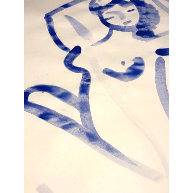 Contemporary Drawing by CL Auker, Line Nude in Gouache 6 For Sale - Image 4 of 5