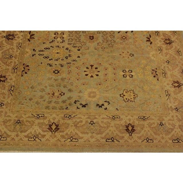 1980s 1980s Semi Vintage Lt. Blue/Lt. Tan Turkish Hand-Knotted Rug -4'3 X 6'1 For Sale - Image 5 of 8