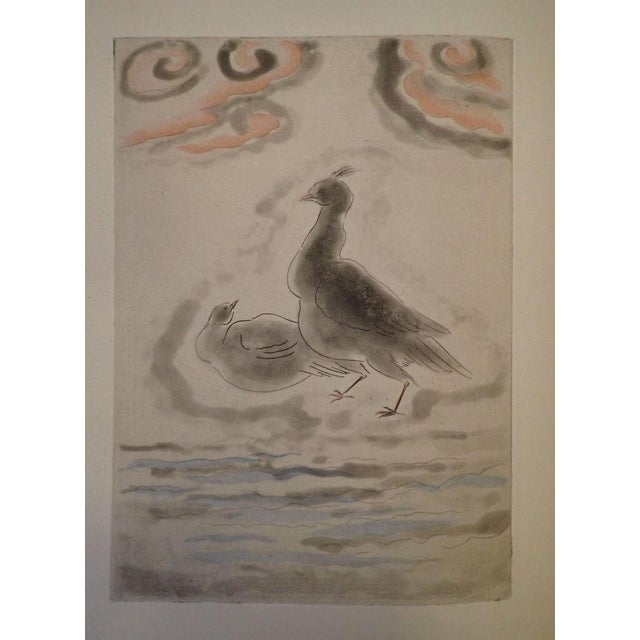 Modern Léonard Foujita, The Black Bird, 1927, Colored Etching For Sale - Image 3 of 3