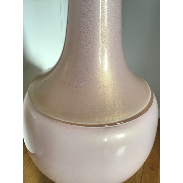 Pink Mid 20th Century Italian The Marbro Lamp Pink Ice Murano Opaline Glass Lamp XL For Sale - Image 8 of 12
