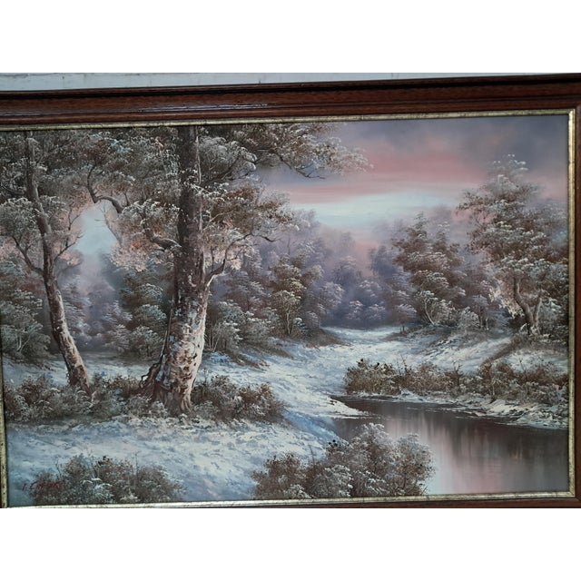 I Cafieri, Winter Landscape, Oil Painting, 1984, Framed For Sale - Image 15 of 18