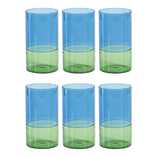Renell Two - Toned Highball Glasses, Set of 6 For Sale