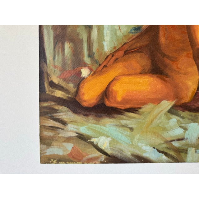 1970s 197's Vintage Impressionist Nude Woman Oil on Canvas Painting by Bohorquez For Sale - Image 5 of 10