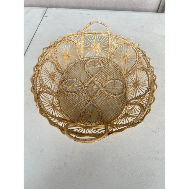 Farmhouse Mid 20th Century Vintage Tenerife Lace Basket For Sale - Image 3 of 5