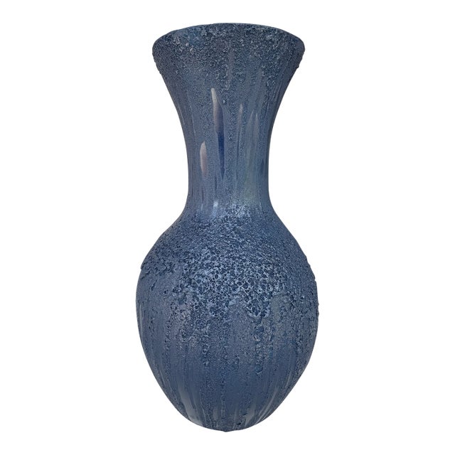 Heavily Textured Midcentury Modern Style Pottery Vase For Sale