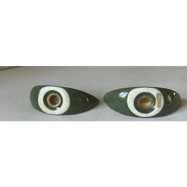 Late 20th Century Vintage Americana Ceramic Watermelon Salt and Pepper Shakers- A Pair For Sale - Image 5 of 9