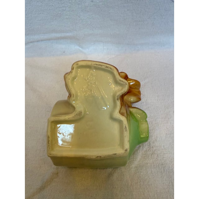 Cinnamon 1940s Porcelain Hound Dog Puppy Planter For Sale - Image 8 of 10