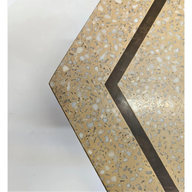 Harvey Probber 1950s Vintage Harvey Probber Hexagon Terrazzo Side Table For Sale - Image 4 of 6