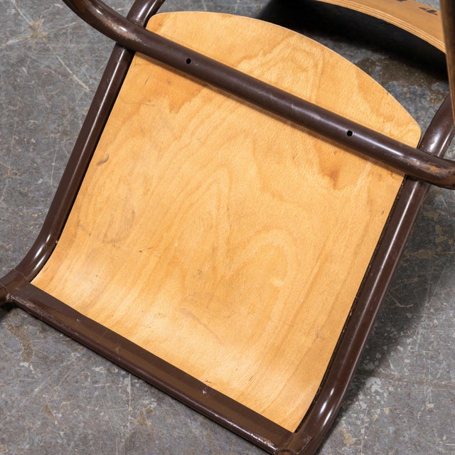 Wood French Stacking Dining Chairs from Mullca, 1960s, Set of 4 For Sale - Image 7 of 9