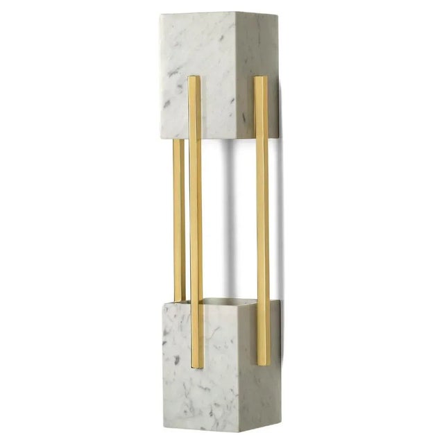 Looshaus Carrara Marble and Brass Wall Lamp by Insidherland For Sale - Image 6 of 6