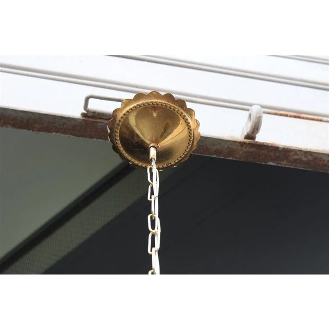 Italian Murano Brass Chandelier from Venini, 1950s For Sale - Image 10 of 16