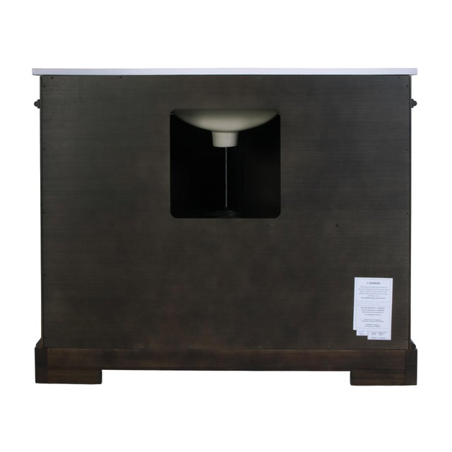 Wood Maurice 42 in. W Wood & Quartz Single Bathroom Vanity, Chocolate For Sale - Image 7 of 9