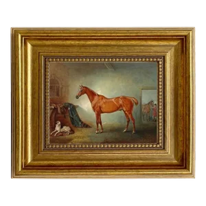 "Firebird" Chestnut Hunter Reproduction Print on Canvas, Framed 8-1/2" X 9-1/2"