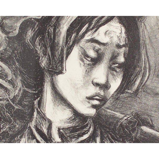 1950 “Eastern Memory” Lithograph of a Woman by Marion Greenwood For Sale In Indianapolis - Image 6 of 7