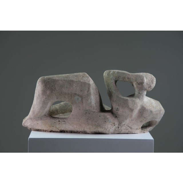 French Artist, Modernist Sculpture of a Reclining Female Nude, Reconstituted Stone For Sale - Image 6 of 18