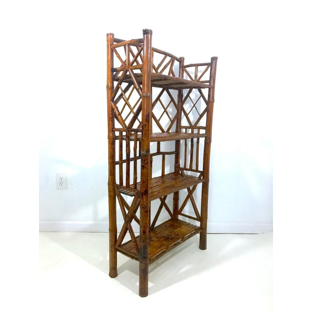 Rustic Four Tier Traditional Rustic Bamboo Bookcase or Shelving For Sale - Image 3 of 10