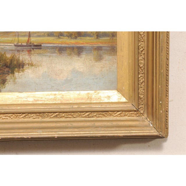 French Country River Landscape, C. 1910 For Sale - Image 10 of 14