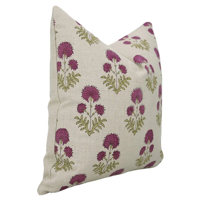 The Rishi block print cushion cover by Fabdivine is handcrafted from Pure linen, showcasing intricate traditional...