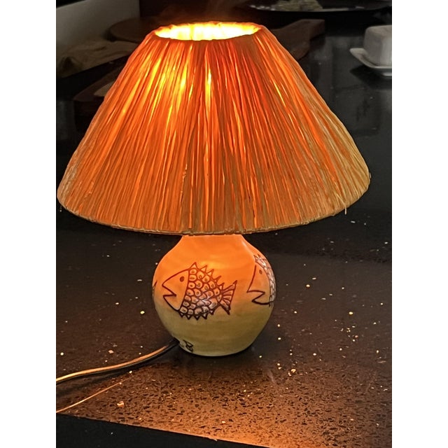 Ceramic Ceramic Fish Lamp by Olivier Petit, France, 1960s For Sale - Image 7 of 9