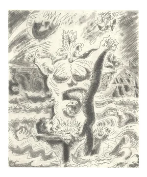 1974 Andre Masson 'Le Septieme Chant Ii' Expressionism Brown,White France Etching