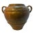 1950s Large Rustic Studio Pottery Vessel With Double Handles & Rope Banding, Mottled Brown Glaze, 16” Wide For Sale