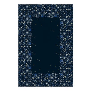 Solaris Stars European Blue Linen Medium Tablecloth | Lizzet Frausto For Sale