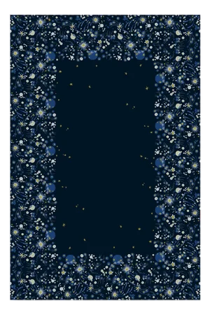 Solaris Stars European Blue Linen Medium Tablecloth | Lizzet Frausto