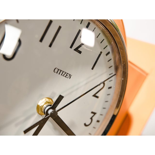 1980s Orange Double-Sided Slave Clock from Citizen, 1980s For Sale - Image 5 of 14