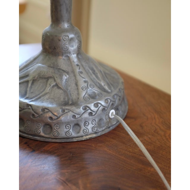 1930 Scandinavian Pewter Lamp by Ellen v Kajerdt For Sale In New York - Image 6 of 9