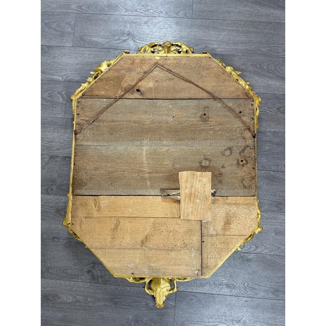 Antique 19th Century Louis XV Octagonal Mirror in Richly Carved Giltwood For Sale - Image 10 of 11