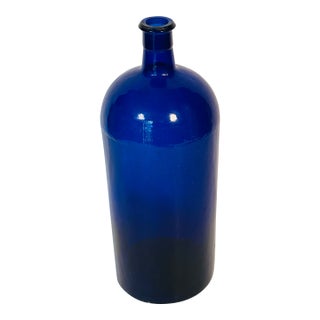 Antique American Cobalt Blue Glass Bottle 14” For Sale