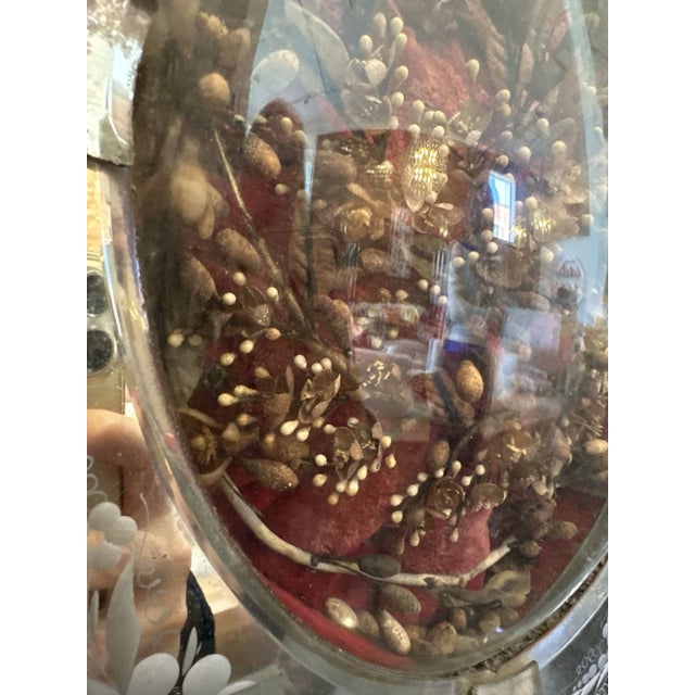 Italian French Bridal Wreath in Venetian Frame For Sale - Image 3 of 8