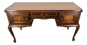 Vintage Louis French Carved Desk with Storage