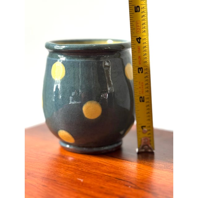 Mid-Century French Savoyard "Terre Vernissée" Attributed Polka Dot Redware Cachepot in the Style of St. Jorioz For Sale - Image 10 of 12