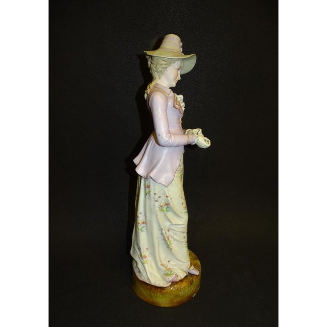 Biscuit Porcelain Figure of Lady, Sitzendorf, 1800s, in Very Good conditions. Designed before 1890 This piece is...