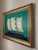 A maritime seascape featuring a vivid turquoise sky that makes a statement against choppy waters rendered in layered...