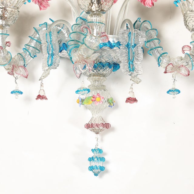 1950s Mid-Century Hand-Blown Murano 3-Arm Classical Wall Sconces - a Pair For Sale - Image 4 of 18