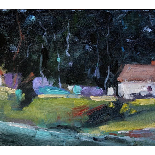 Farmhouse Original Oil Painting, Plein Air Landscape California For Sale - Image 3 of 13