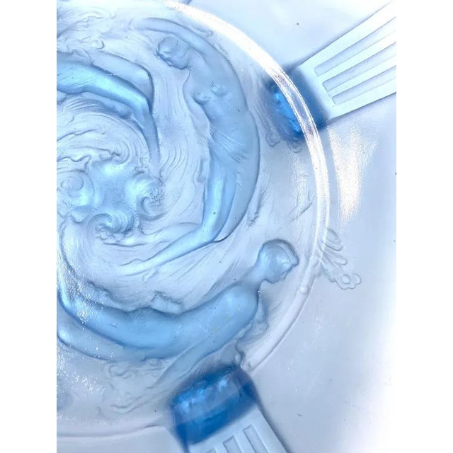 Large Molded Glass Naiads Dish from Verreries Des Hanots, France, 1930s For Sale - Image 6 of 18