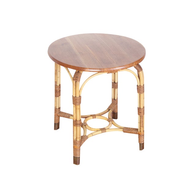 Bauhaus Style Rattan Coffee Table in Oak, 1920s For Sale