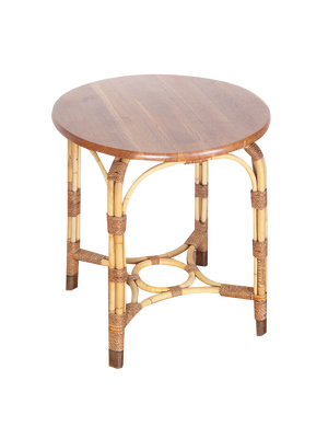 Bauhaus Style Rattan Coffee Table in Oak, 1920s