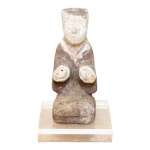 Antique Painted Chinese Pottery Figure