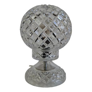 Mid-Century Modern Bohemian Czech Cut Crystal Table Lamp, 1970 For Sale