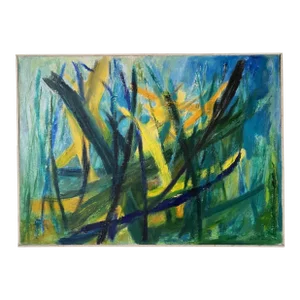Vivian De Pinna 1960's Abstract Composition Painting