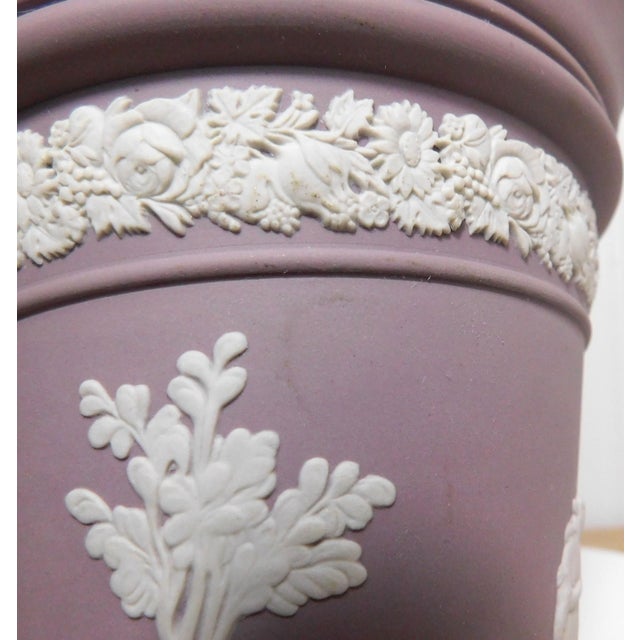 Wedgwood Lilac Jasperware Vase With Flower Frog Insert For Sale - Image 10 of 12