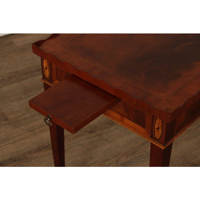 Hekman Federal Style Inlaid Mahogany And Yew Wood Side Table For Sale - Image 10 of 12