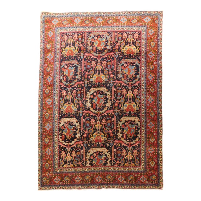 Vintage Persian Floral Rug For Sale