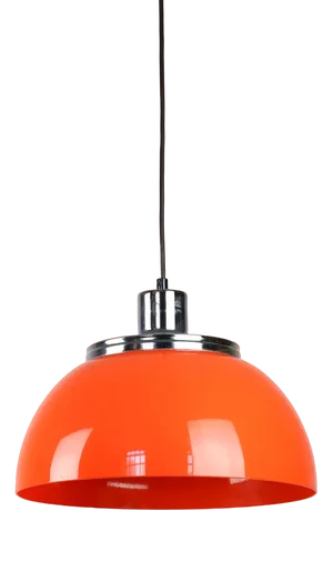 Space Age Orange Faro Pendant Lamp by Luigi Massoni for Guzzini, 1960s