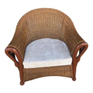 Antique Wicker and Bentwood Club Chair For Sale